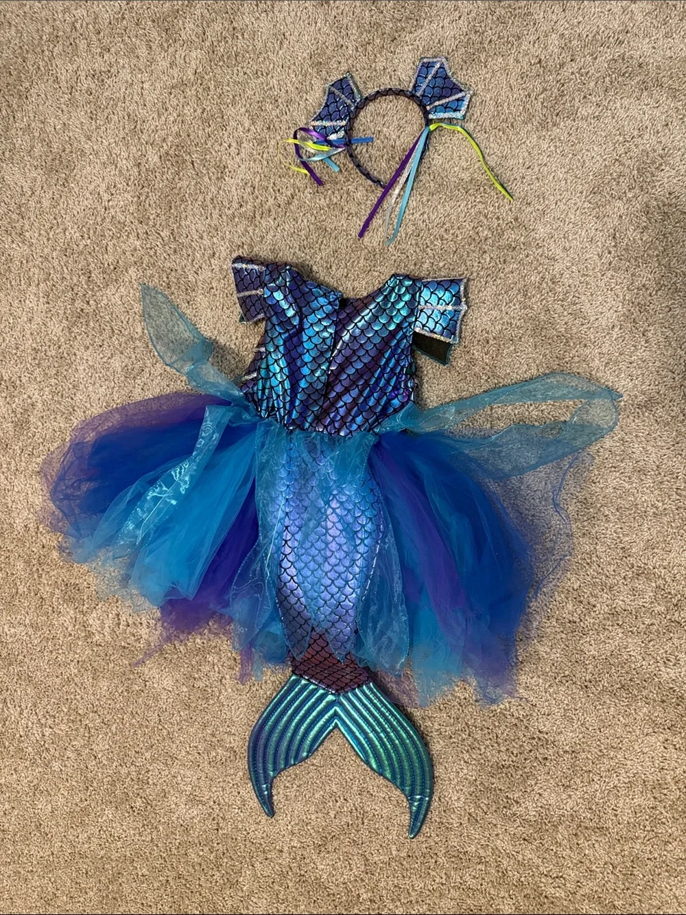 Girls Blue & Purple Mermaid Tutu Costume - Kids
